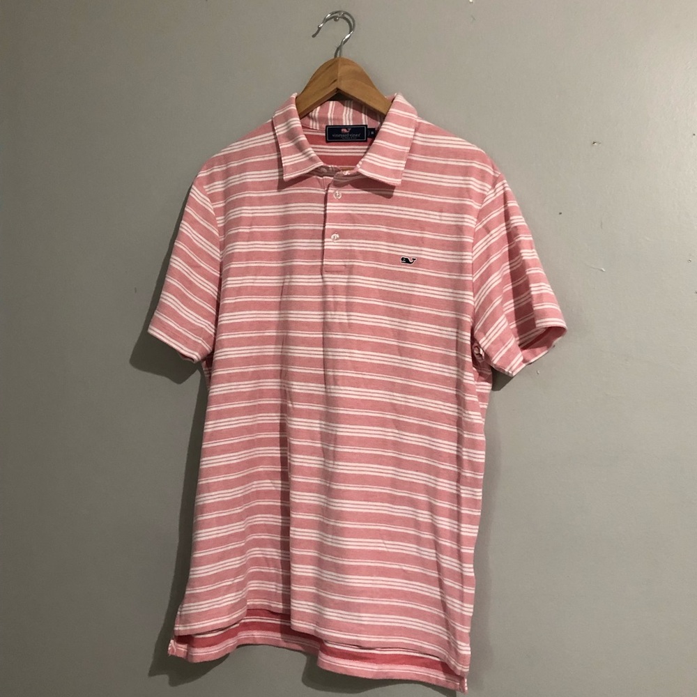 Vineyard Vines Women’s Pink Striped Collared Tee A